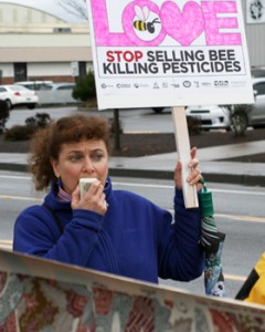 Lisa Arkin at Feb. 15th rally for bee health and safety