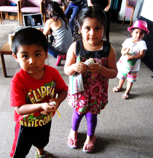 Kids at a Beyond Toxics asthma workshop in West Eugene