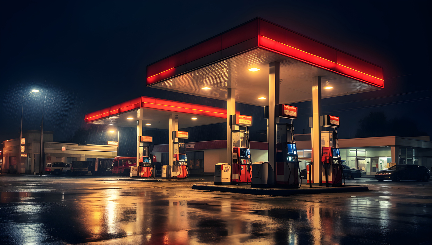 Gas Station at night